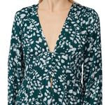 Louna Long Sleeve Daisy Green Floral Top size Medium Maxi Length V Neckline Photo 2
