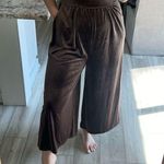 Love Riche Women's Velvet Wide-Leg Jumpsuit Medium Chocolate Brown Photo 1