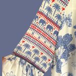 Like New Anthropologie Emily Lovelock Emma Top Medium Floral Elephant Palm Tree Photo 4