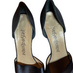 Yves Saint Laurent Black Satin Block Heel 1.5" Pumps Size 7M Made in Italy VTG Photo 8