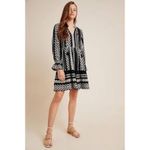 Maeve Anthropologie  Dominique Jacquard Mini Dress Pockets Medium M Oversize Photo 1