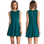 Parker Lacey Pin Tuck Fit and Flare Sleeveless Dress Alpine Teal Green Small Photo 2