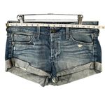 Abercrombie & Fitch Denim Shorts Womens 6 Blue Distressed Cuffed Cut Off Classic Photo 3