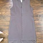 Carmen Marc Valvo  • taupe sleeveless shift dress mini notch neck crepe chiffon Photo 0