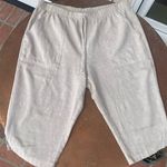 Free People Sarah Bentley cropped capri linen pants sz l Photo 0