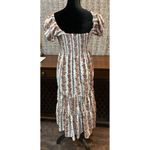 O.P.T One‎ Pretty Time Daphne Large Floral Smocked Short Sleeve Maxi Dress NEW Photo 2