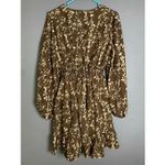 Hapsho Brown Floral Elastic Sleeve Dress Size Medium NWOT Photo 6