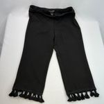 Josh & Arielle Black Crop Pants with Tassel Trim Women's size 8 Photo 1