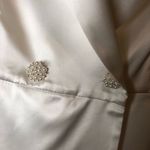 Lulus NWOT Regal Aura White Satin Long Sleeve Blazer Romper Size S Photo 6