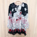 Dress Barn  Womens Blouse Size 22/24 3X Black White Abstract Boho Chic Lightweight Photo 6
