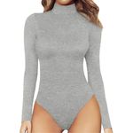 MANGOPOP NEW Mock Turtle Neck Long Sleeve Tops Bodysuit S Photo 1
