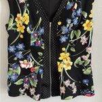 7th Avenue Design Studio Womens Black Floral Zipper Vest Size Medium Photo 1