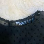 ZARA  Black Dotted Mesh Dress with Ruffles | XS Photo 9