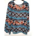 Wet Seal Women's Floral V Neck Tie Balloon Sleeve Blouse Multicolor Size 1X Photo 6