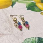 Floral Flower Petals Colorful Summer Abstract Resin Heart Earrings Pink Photo 5