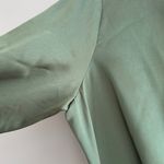 Mango MNG Green Silky Long Sleeve Shirt Wrap Dress, Size 8 Photo 2