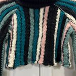 Aisling Camps Multicolor Striped Palm Cropped Sweater Size Small $540 Black Photo 5