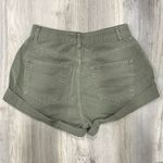 ASOS  Design Slouchy Mom Shorts Olive Green Cotton Denim High Rise Cuffed Size 8 Photo 9