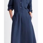 Vince New!  Easy D-Ring Midi Shirt Dress in Blue Size Large $425 Photo 4