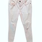 Current/Elliott  The Stiletto Skinny Crop Jeans Dusty Pink Destroy Size 25 Photo 2