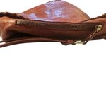 Hobo Originals Brown Leather Shoulder Bag‎ Magnetic Top Zipper Side Pocket Photo 3