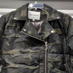 Juicy Couture  Women’s Small Camo Puffer Moto Jacket Green Zip Front Quilted Y2K Photo 12