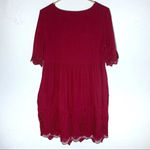 Sundance  Nahla Embroidered & Lace Red Dress Size Small Photo 4