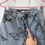 PacSun  High Rise Straight Leg Black Butterfly Print Blue Jeans Photo 2