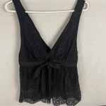 Free People lace v-neck loose fit black blouse women’s Size Small Photo 14