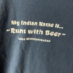 Vintage Y2K My Indian Name Beer Tee T Shirt Blue Large L Statement Humor Graphic Photo 4