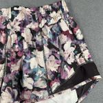 Lululemon  Shorts Womens 4 Purple Black Floral‎ Hotty Hot Short 2.5 Lined Mesh Photo 1