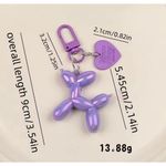 Boutique NEW Iridescent Purple Balloon Dog Keychain Purse Charm Y2K Photo 1