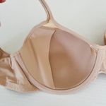 Bali  40B Underwire One Smooth U Ultra Light T Shirt Bra Tan Sheer Neckline Photo 6