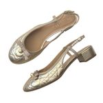 Christian Dior NEW Dior Women’s Ballet Leather Slingback Pumps size 39 Gold Photo 1