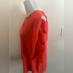 Bold Elements  Coral Cutout Sleeve Blouse Photo 2