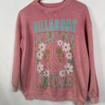 Billabong  Pink Peace Love Graphic Sweatshirt Distressed Women's Size L Photo 7