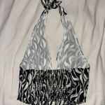 Princess Polly  Halter Top Black & White Photo 2
