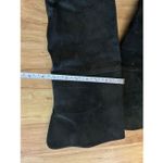 John Fluevog  boots knee high black size 7 RARE square front real leather suede Photo 9