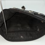 Black Leather Wristlet Clutch Skulls Zipper Moto Biker Studded Goth Edgy Photo 2