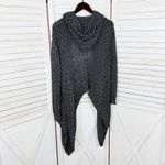 Rachel Zoe Melange Hooded Cardigan Sweater Low Hi Open Front Waterfall Black S Photo 8