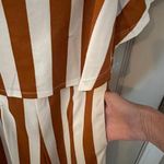 Dress Day off the shoulder brown white striped wide leg jumpsuit with pockets L. Size L Photo 4