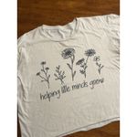 Womens Graphic T Shirt Helping Little Minds Grow XL Floral Print Short SCream XL Tan Photo 2