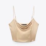 ZARA NWT SATIN EFFECT CROP TOP in Cream medium Photo 1