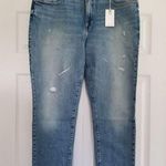 Good American  Good Classic Skinnyish Fit Distress Indigo Hi-Rise Jeans Sz 14/32 Photo 0