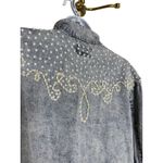 VTG Andiamo Italia Acid Wash Pearl Beaded Embellished Jacket Women’s S Blue Photo 6