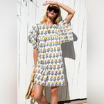 EMERSON FRY Basalie Mini Dress, Big Marigolds White Organic, XS Photo 1