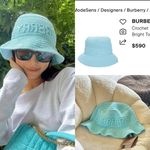 Burberry NEW Bright Topaz Blue Crochet Bucket Hat Photo 1