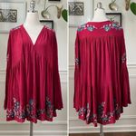 Free People Te Amo Red Embroidered Babydoll Mini Dress $148 S Photo 1
