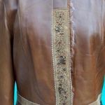 Cache Lamb Leather Lamb Fur Trim Suede Jacket Coat Lined Embellshed NWT $598 Photo 3