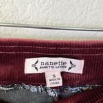 Nanette Lepore Burgundy Crushed Velvet Ribbed Leggings Size S Photo 4